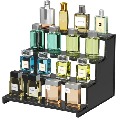 Lifewit 4 Tier Black Display Stand for Cologne,Perfume,Figures, Cupcake, Dessert, Spice, Fragrance, Countertop, Vanity, Dresser, Cabinet Use Racks Set Organizer #Summervibes